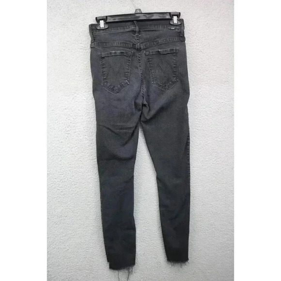 Mother Black Denim Jeans Stunner Zip Ankle Step Fray-Size 25-Pockets - Picture 7 of 10